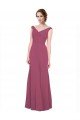 V-Neckline Long Chiffon Bridesmaid Dress with Wide V-Back Essex