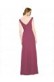 V-Neckline Long Chiffon Bridesmaid Dress with Wide V-Back Essex