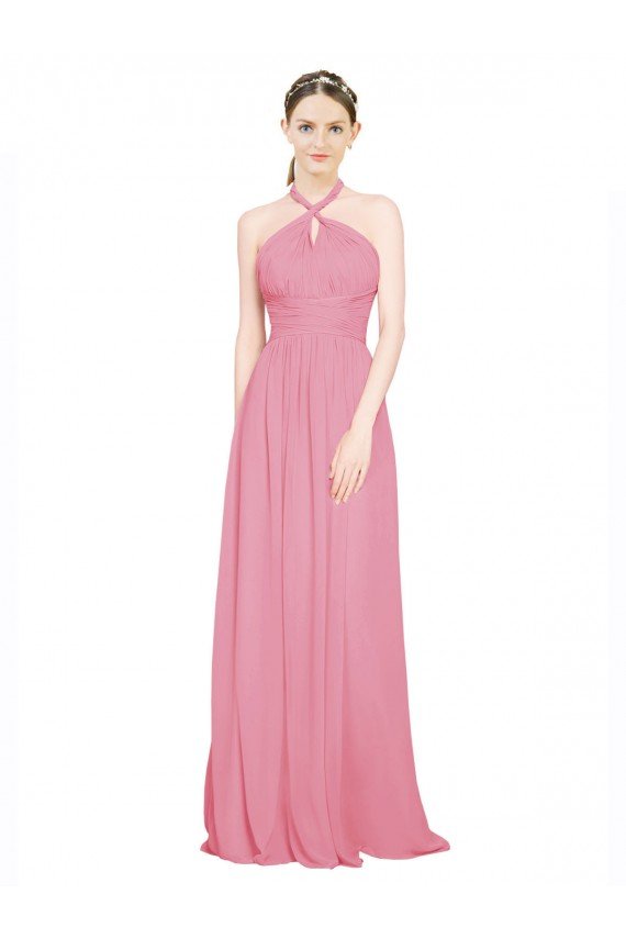 Halter Neck Keyhole A-Line Chiffon Bridesmaid Dress Essex