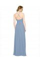 Pleated Halter Neckline A-Line Chiffon Bridesmaid with Criss Cross Back Essex