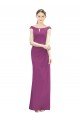Full Length Long Chiffon Bridesmaid Dress with Boat Neck Essex