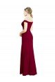 Off the Shoulder Long Chiffon Bridesmaid Dress / Prom Dress with Pleats Essex