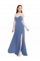 Classic Strapless Bridesmaids Dress with Draped Sweetheart Bodice and Side Slit Essex