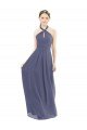 High Halter Neck Chiffon Bridesmaid Dress with Twist-Tie Essex