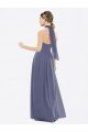 High Halter Neck Chiffon Bridesmaid Dress with Twist-Tie Essex