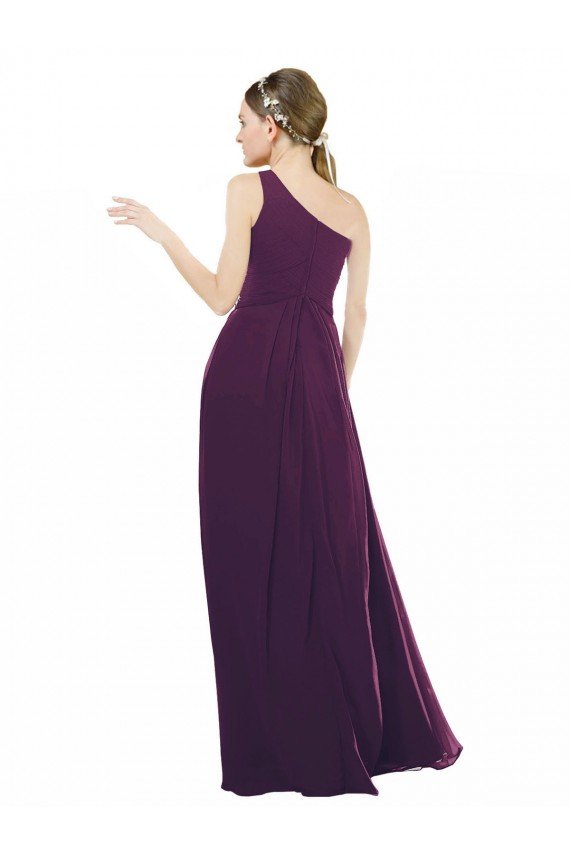 One Shoulder Chiffon Bridesmaid Dress with Draped Bodice Essex