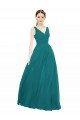 Figure Flattering Chiffon Bridesmaid Dress with Draped V-Neck Bodice Essex