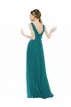 Figure Flattering Chiffon Bridesmaid Dress with Draped V-Neck Bodice Essex