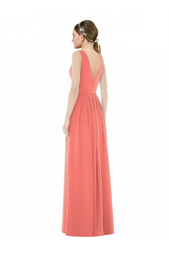 V-Neck V-Back Sleeveless Chiffon Bridesmaid Dress Essex