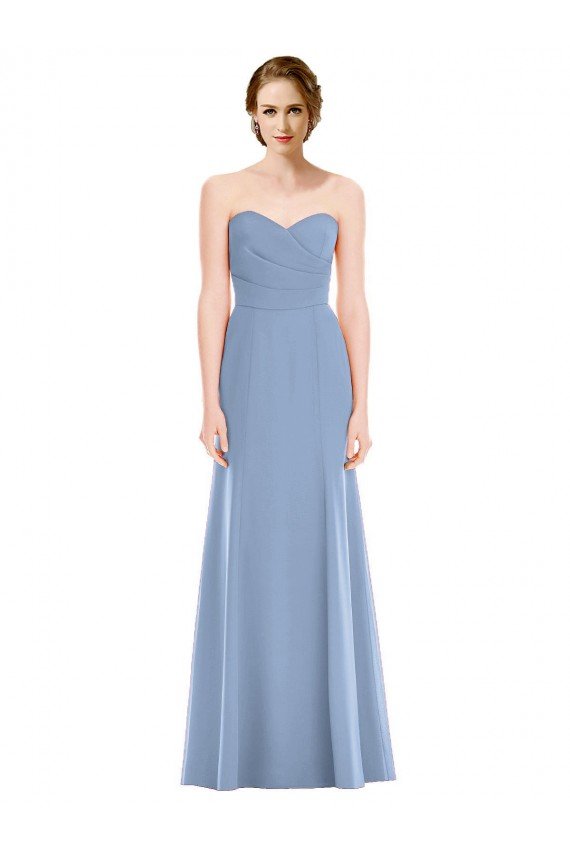 Draped Strapless Sweetheart Trumpet Chiffon Bridesmaid Dress Essex