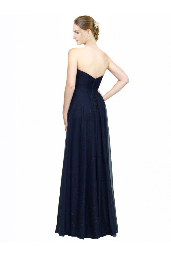 Strapless Sweetheart Long Chiffon Bridesmaid Dress Low Back Essex