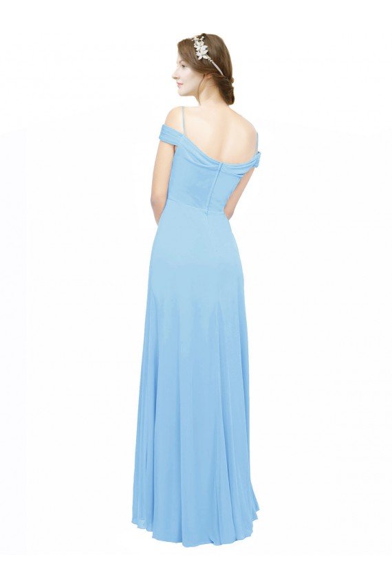 Off the Shoulder Bateau Neck Chiffon Bridesmaid Dress with Straps Essex