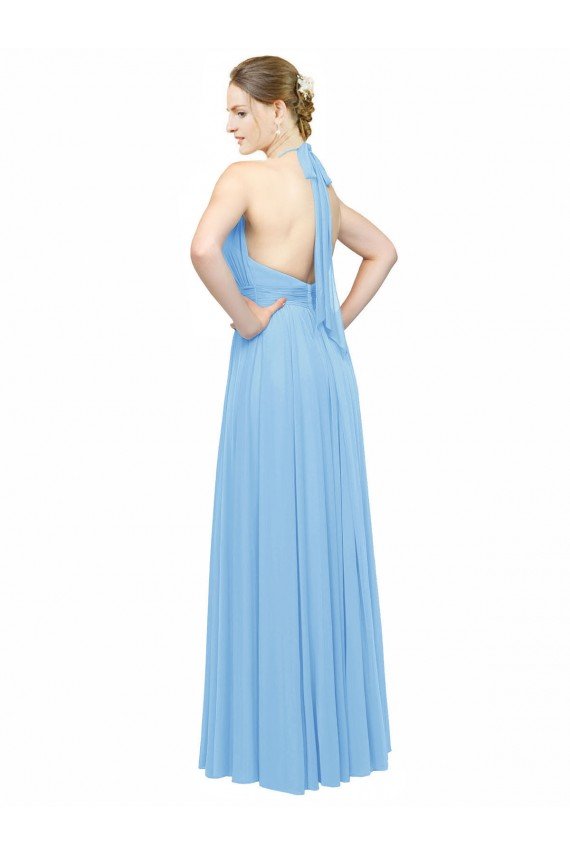Keyhole Front Sheath Chiffon Bridesmaid Dress with Open Tie Back Essex