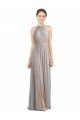 Backless Halter Chiffon Bridesmaid Dress with Front Slit and Tie Open Back Essex