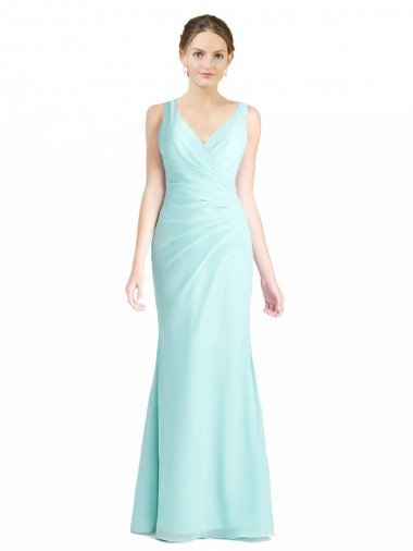Ruched Bodice Sweetheart Chiffon Bridesmaid Dress with Lace Back Essex