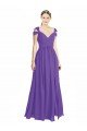 Off the Shoulder Cap Sleeves Chiffon Bridesmaid Dress with Pleats Essex