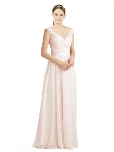 Sweetheart A-Line Chiffon Bridesmaid Dress with Ruched Lace Bodice Essex