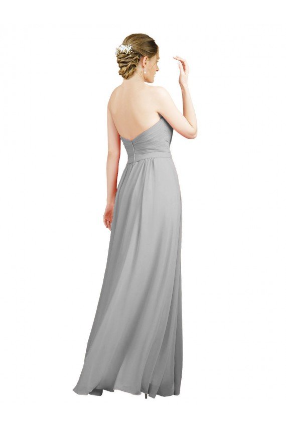 Sweetheart Strapless Draped Long Chiffon Bridesmaid Dress Essex
