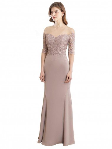 Sweetheart Neckline Long Sleeves Lace Bridesmaid Dress Essex