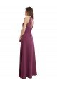 High Neckline Long Chiffon Bridesmaid Dress with Beaded Trim Essex