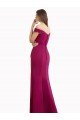 Off the Shoulder Chiffon Bridesmaid Dress with Lace Appliques and Front Slit Essex