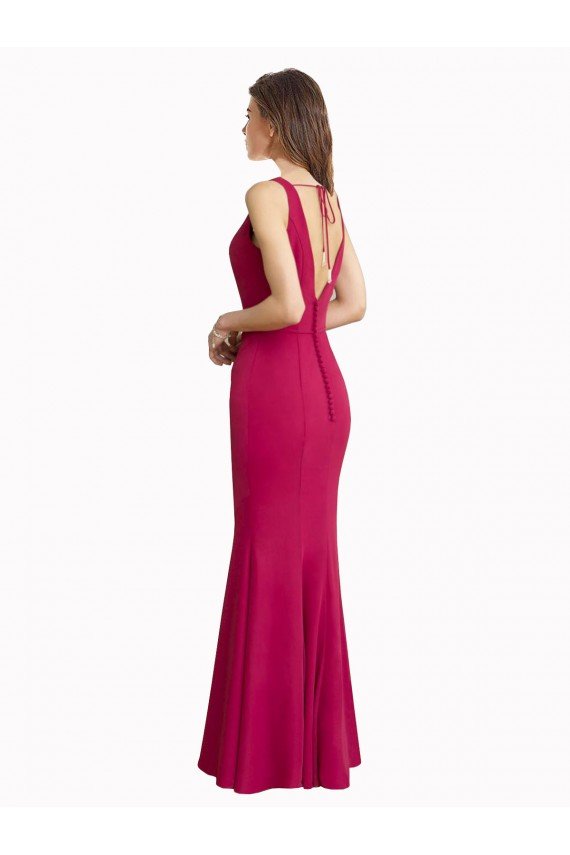 V-Neck Mermaid Chiffon Bridesmaid Dress / Prom Dress with V-Back and Belt Essex