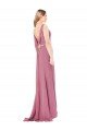 Long Slim Chiffon Bridesmaid Dress / Prom Dress with Beaded Waist Essex