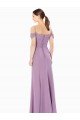 Draped Off the Shoulder Sweetheart Chiffon Bridesmaid Dress with Button Back Essex