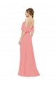 Draped Off the Shoulder Sleeves Chiffon Bridesmaid Dress Essex