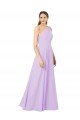 Grecian Inspired Simple One Shoulder Chiffon Formal Bridesmaid Dress with Ruching Essex