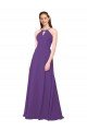 High Halter Chiffon Bridesmaid Dress with Keyhole Essex