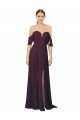 Romantic Off-Shoulder Chiffon Bridesmaid Dress with Plunging V-Neck Essex