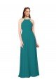 Simple Chiffon Bridesmaid Dress with High Halter Neckline Essex