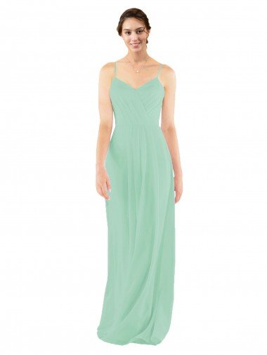 Classic Long Chiffon Bridesmaid Dress with V-Neck Essex