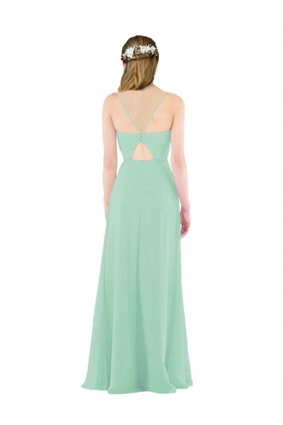 Classic Long Chiffon Bridesmaid Dress with V-Neck Essex