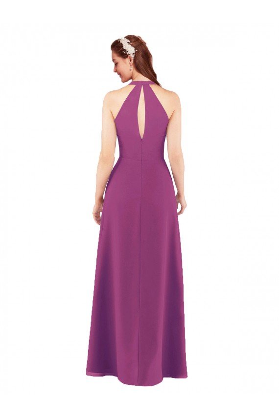 Sassy Chiffon Bridesmaid Dress with Halter Neckline Essex