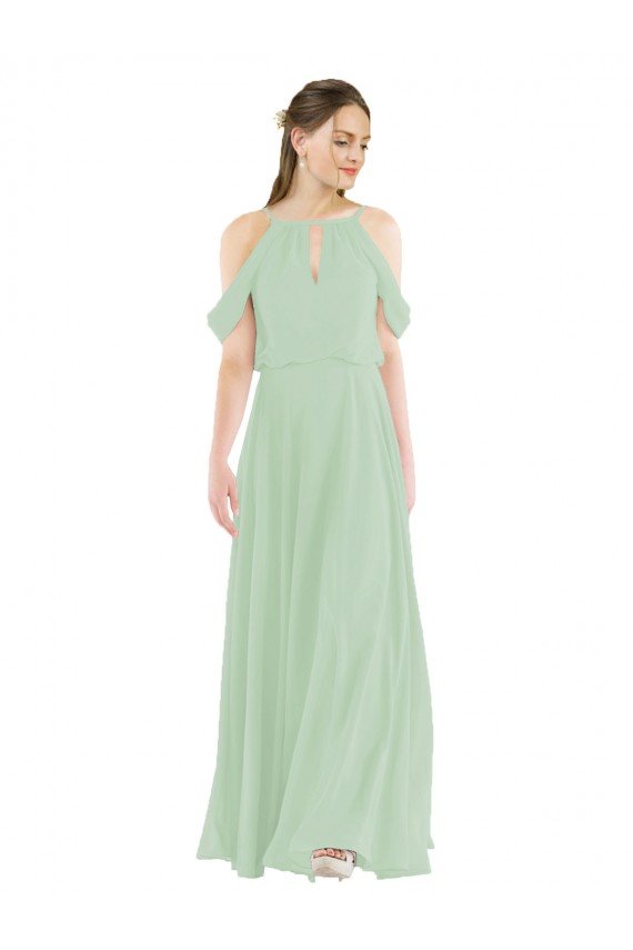 Off-the-Shoulder Long Chiffon Beachy Bridesmaid Dress Essex
