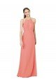 Modern Long Chiffon Bridesmaid Dress with Keyhole Back Essex