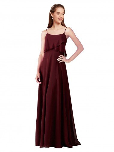 Chiffon Bridesmaids Dress with Spaghetti Straps Essex