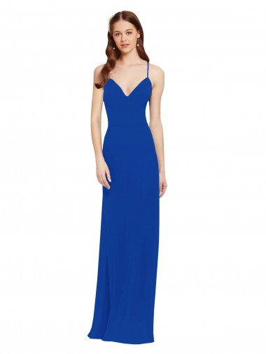 Chiffon Bridesmaid Dress with Deep V-Neck and Spaghetti Straps Essex