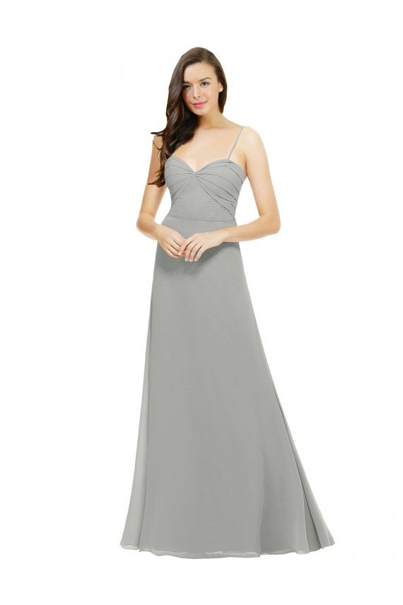 Chiffon Bridesmaid Dress with Sweetheart Neckline and Adjustable Straps Essex