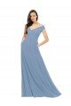 Chiffon Bridesmaid Dress with Classic Off the Shoulder Neckline Essex