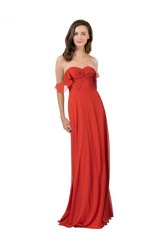 Chiffon A-Line Bridesmaid Dress with Ruched Bodice Essex