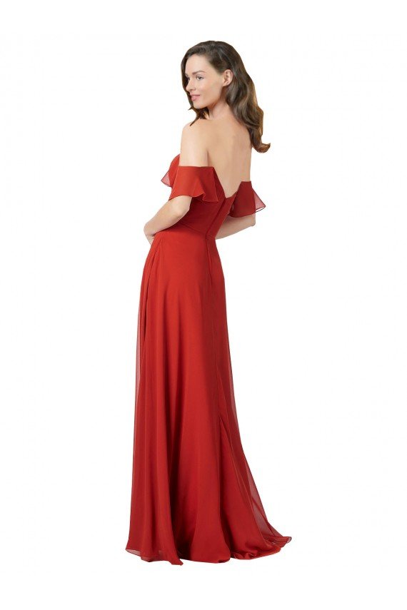 Chiffon A-Line Bridesmaid Dress with Ruched Bodice Essex