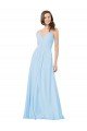 Long V-Neck Chiffon Bridesmaid Dress with Keyhole Back Essex