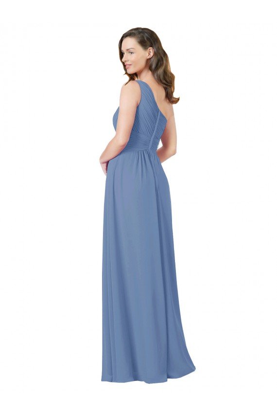 Pleated One Shoulder Chiffon Bridesmaid Dress Essex