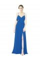 Spaghetti Strap Chiffon Bridesmaids Dress with Asymmetrical Ruffle and Front Slit Essex