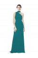 One Shoulder Chiffon Bridesmaids Dress with Scarf Tie Neckline Essex