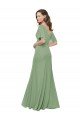 Chiffon V-Neckline Wrap Bridesmaids Dress With Double Flutter Sleeve Essex
