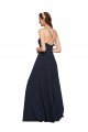 Long Chiffon Bridesmaid Dress with Criss Cross Straps and Ruffles Essex